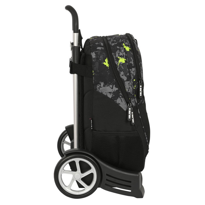 Mochila Escolar con Ruedas Kelme Jungle Negro Gris Lima (32 x 44 x 16 cm)
