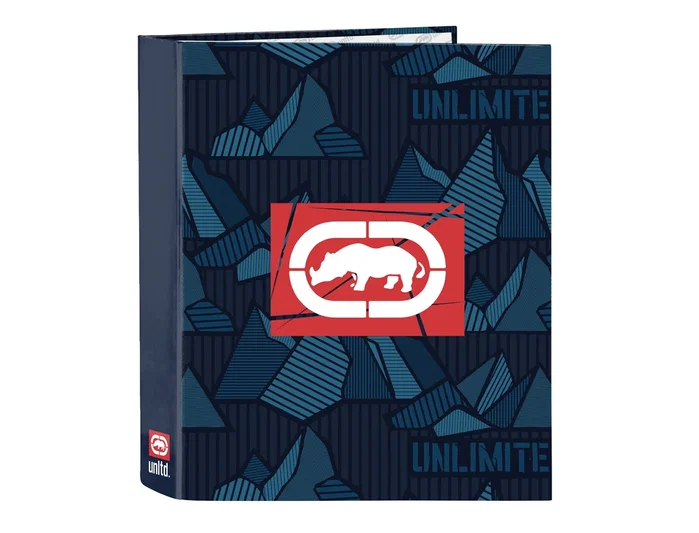 Safta Carpeta de 4 Anillas Ecko Unltd. Peaks Lomo Ancho Azul Marino