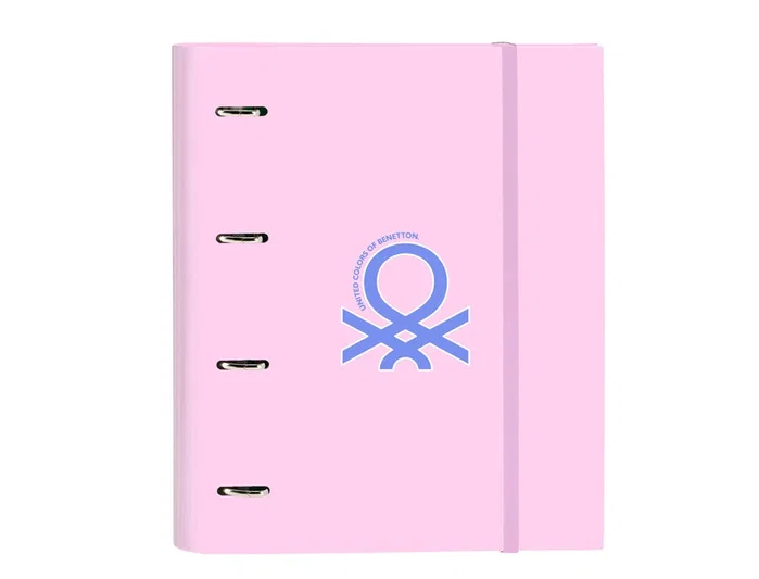 Safta Carpeta 4 Anillas Benetton Pink con Recambio y Separadores Rosa Claro Safta Carpeta 4 Anillas Benetton Pink con Recambio y Separadores Rosa Claro