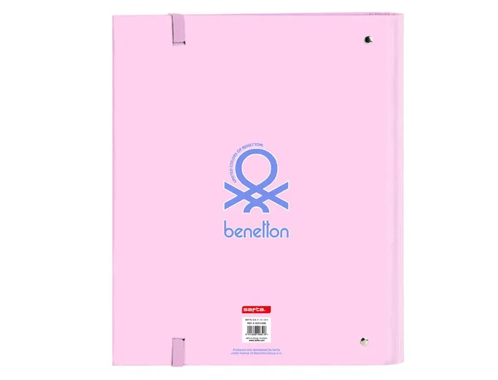 Safta Carpeta 4 Anillas Benetton Pink con Recambio y Separadores Rosa Claro Safta Carpeta 4 Anillas Benetton Pink con Recambio y Separadores Rosa Claro