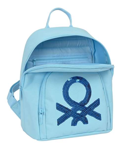 Mochila Casual Benetton Sequins Azul claro 13 L