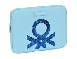 Safta Funda para Portátil 11,6'' Benetton Sequins Azul Claro