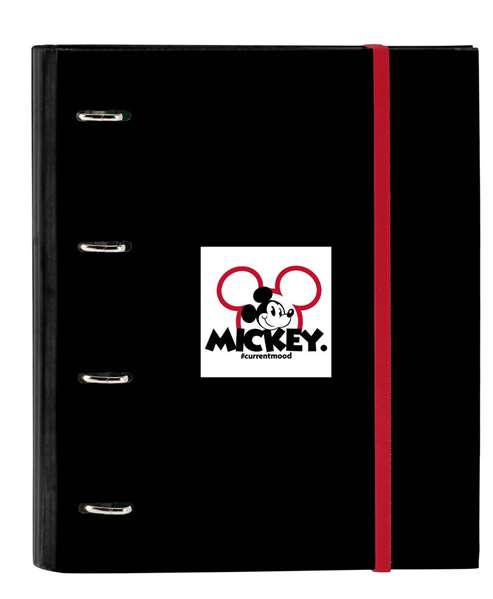 Safta Carpeta 4 Anillas 35mm Mickey Mouse "Mickey Mood" Negra y Roja 27x32x3.5cm Poliéster 600D Safta Carpeta 4 Anillas 35mm Mickey Mouse "Mickey Mood" Negra y Roja 27x32x3.5cm Poliéster 600D
