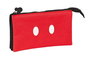 Portatodo Triple Mickey Mouse Clubhouse Mickey mood Negro Rojo 22 x 12 x 3 cm