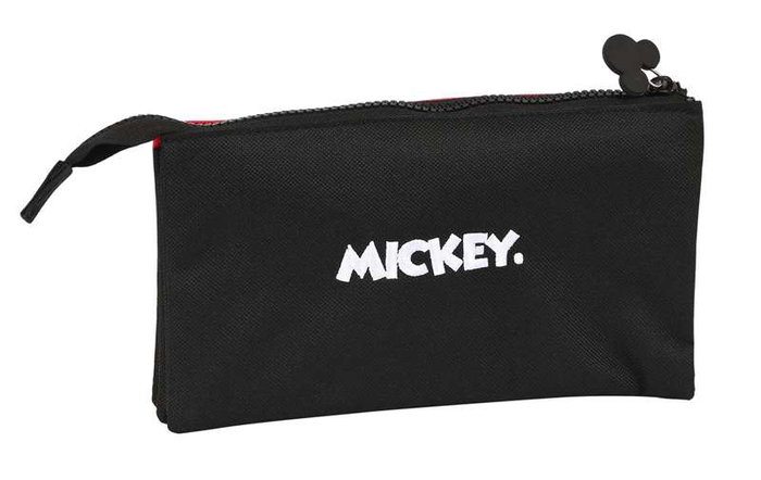 Portatodo Triple Mickey Mouse Clubhouse Mickey mood Negro Rojo 22 x 12 x 3 cm
