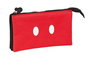 Portatodo Triple Mickey Mouse Clubhouse Mickey mood Negro Rojo 22 x 12 x 3 cm