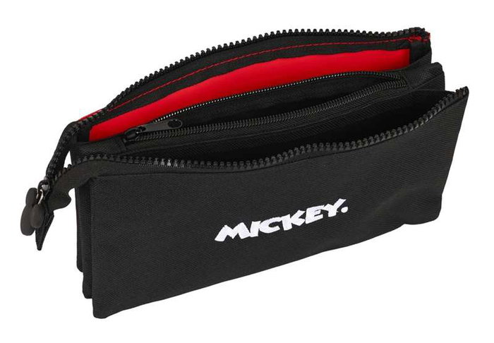 Portatodo Triple Mickey Mouse Clubhouse Mickey mood Negro Rojo 22 x 12 x 3 cm