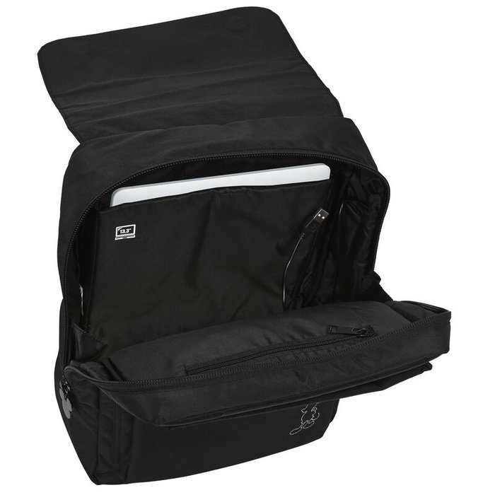 SAFTA Mochila Mickey Disney 39cm con Puerto USB y Compartimento para Portátil 13.3"