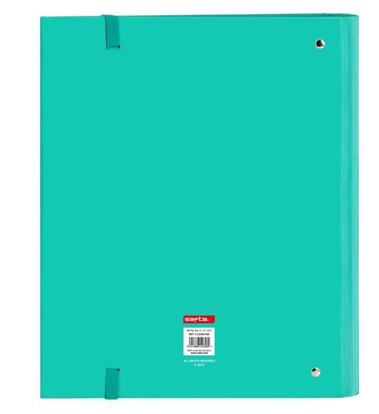 Safta Carpeta 4 Anillas 35mm Turquesa 27x32x3,5 cm con Recambio - Modelos Surtidos