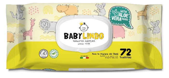 BABY LINDO Toallitas Infantiles Con Aloe Vera 72 Uds