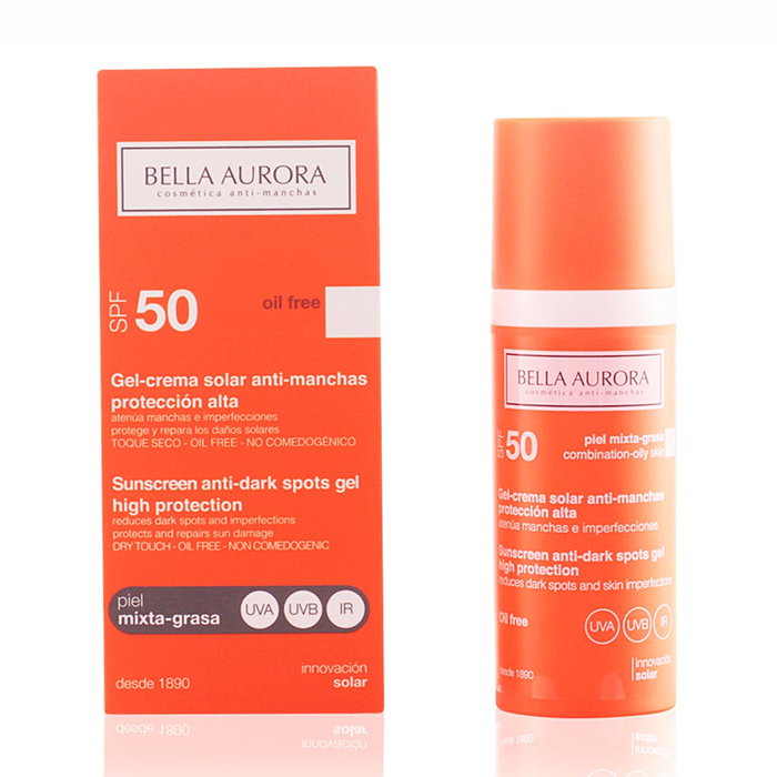 Bella Aurora Gel Solar Antimanchas SPF50 para piel mixta y grasa 50 ml