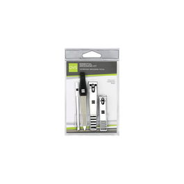 QVS Set de Manicura Esencial con Pinza (4 Piezas) para Uñas Perfectas en Casa