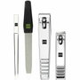 QVS Set Essential Manicura + Pinza (4 piezas) de 4 pcs con estuche de almacenamiento.