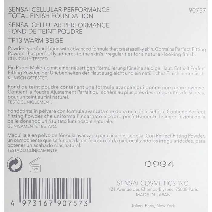 Sensai Total Finish Foundation Refill TF13-Warm Beige Sensai Total Finish Foundation Refill TF13-Warm Beige