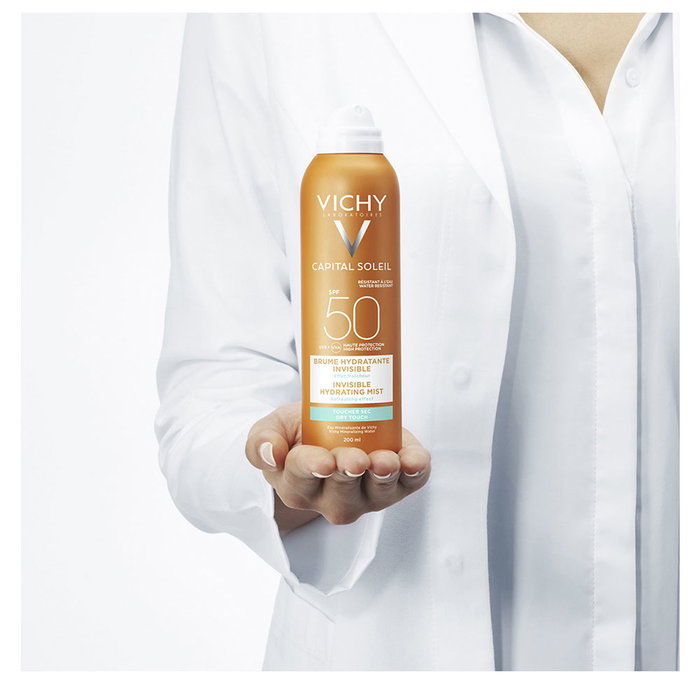 Vichy Capital Soleil Spray Protector Solar Corporal Invisible Tacto Seco SPF50+ 200 ml para Piel Sensible