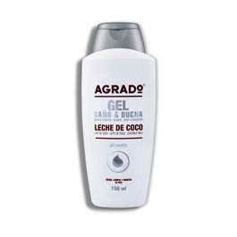 Agrado Gel de Baño y Ducha Leche de Coco para Cuerpo y Manos, Hidratante y Suave, Envase de 750ml