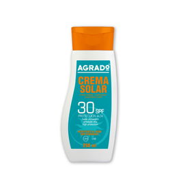 Agrado Crema Solar SPF30 Protección Confiable y Cuidado de la Piel, Hidratante, Sin Alcohol, Testada Dermatológicamente, 250 mL