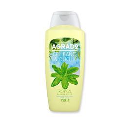 Agrado Gel de Baño y Ducha Tropical 750ml con Aroma a Plátano - Hidratación y PH Neutro para Todo Tipo de Piel