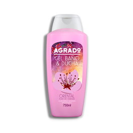 Agrado Gel Baño y Ducha Oriental 750 ml, Aroma a Cerezo en Flor, Hidratante con pH Neutro