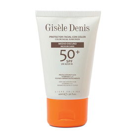 Gisele Denis Protector Facial con Color SPF 50+ Tono Medio-Oscuro Unifica Tono y Protege Piel Fototipos II y III