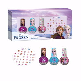 Frozen Set Uñas Lote 4 Pz, Maquillaje Infantil con 3 Esmaltes de Agua y Pegatina de Princesa Disney - Frozen