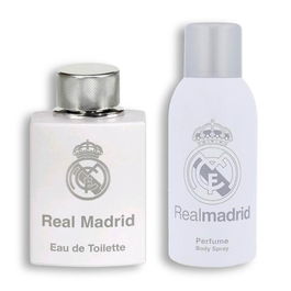 Air-Val Set Real Madrid Eau de Toilette 100ml + Spray Corporal 150ml Fragancia Deportiva y Elegante