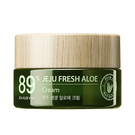 The Saem Crema Facial Hidratante Jeju Fresh Aloe con 89% Extracto de Aloe Vera Pura, Todo Tipo de Pieles, 50 ml