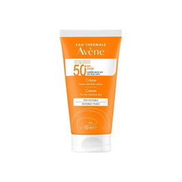 Avène Crema Solar Facial SPF50+ Muy Alta Protección para Piel Seca y Sensible - 50 ml - Invisible, Hidratación 8h, Resiste al Agua