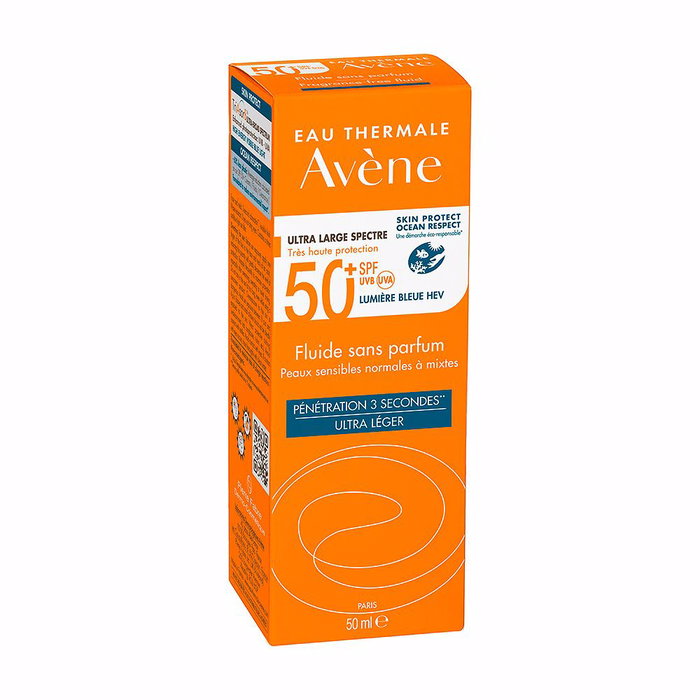 Avène Fluido Solar Sin Perfume SPF50+ 50 ml Protector Facial Muy Alta Protección