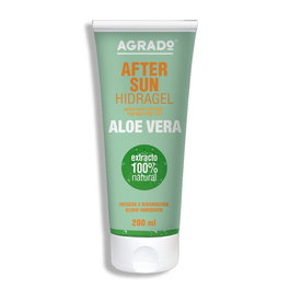 Agrado After Sun Gel Hidratante con Aloe Vera 100% Natural - Tubo 200 ml - Calma y Refresca la Piel Post-Solar