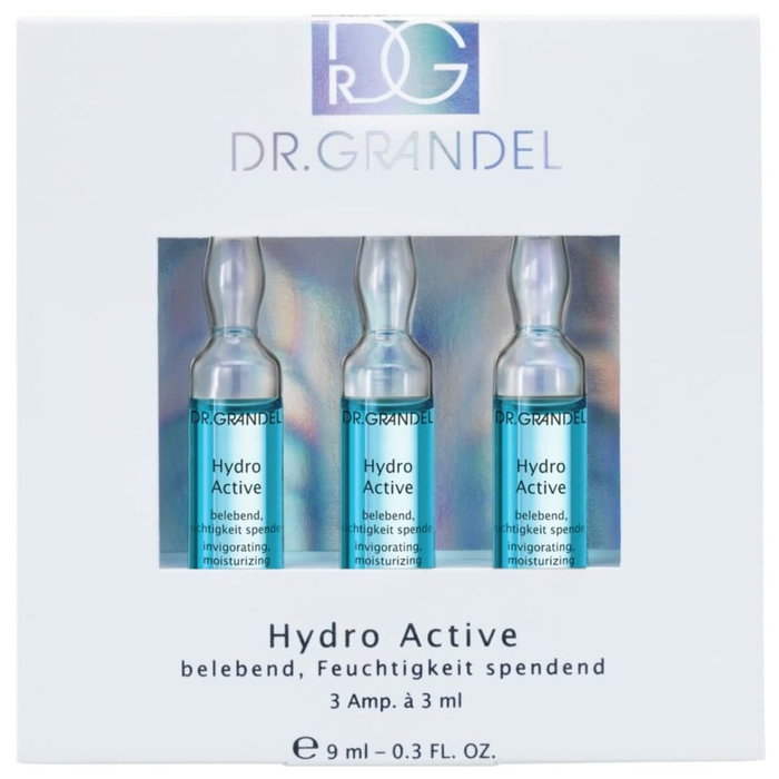 Dr. Grandel Hydro Active Ampoules 3x3 mL - Concentrado de Hidratación Profunda para Piel Tonificada y Revitalizada con Complejo de Agua de Mar y Algas
