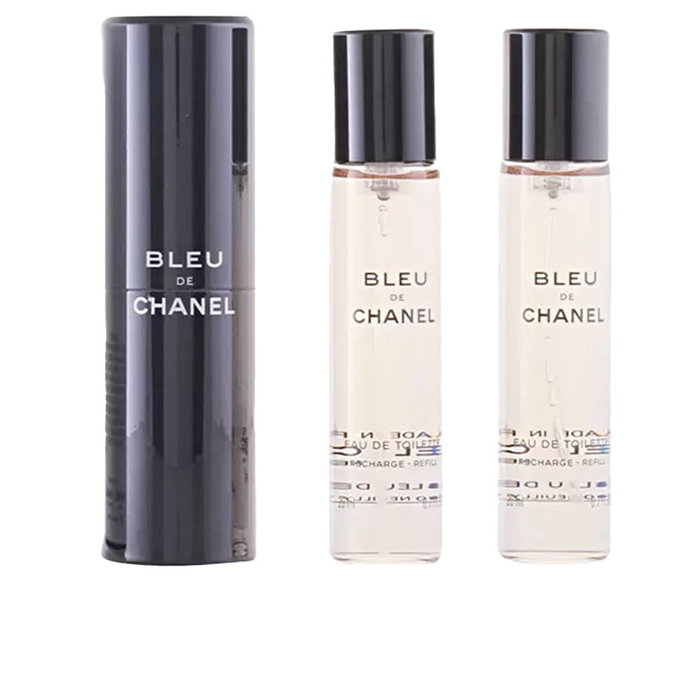 Chanel Bleu de Chanel Eau de Toilette Vaporizador Recargable para Hombre con 2 Recargas, 3 x 20 ml Chanel Bleu de Chanel Eau de Toilette Vaporizador Recargable para Hombre con 2 Recargas, 3 x 20 ml