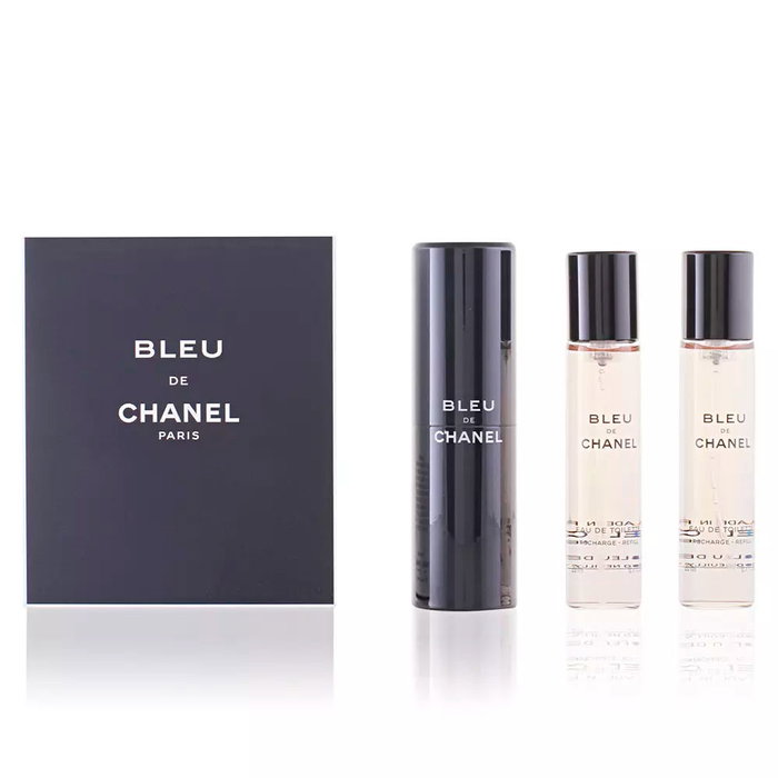 Chanel Bleu de Chanel Eau de Toilette Vaporizador Recargable para Hombre con 2 Recargas, 3 x 20 ml Chanel Bleu de Chanel Eau de Toilette Vaporizador Recargable para Hombre con 2 Recargas, 3 x 20 ml