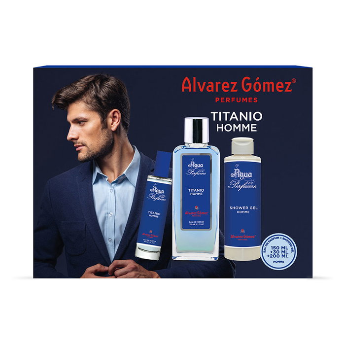 Alvarez Gomez Titanio Homme Eau de Parfum Set 2 pz - Perfume Masculino Acuático Cítrico, 150 ml + 30 ml Alvarez Gomez Titanio Homme Eau de Parfum Set 2 pz - Perfume Masculino Acuático Cítrico, 150 ml + 30 ml