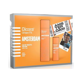 Dicora Urban Fit Amsterdam For Him Eau de Toilette 100ml + 30ml Set Aromático Oriental con Jengibre y Manzana