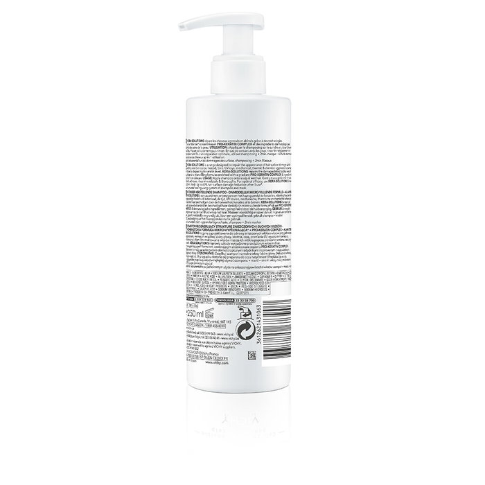 Vichy Champú Reparador Kera Solutions con Micro Rellenado y Complejo Prokeratina, Antirrotura, Hidratante, 250 ml