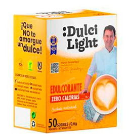 Dulcilight Edulcorante Zero 50 Sbrs Apto Diabéticos Vegano Sin Gluten Keto Friendly