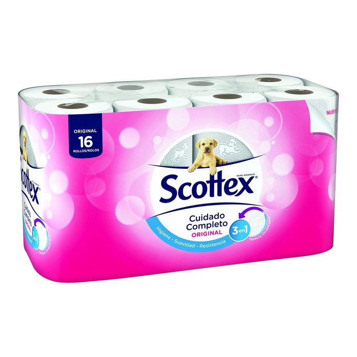 Scottex Original Papel Higiénico Doble Capa, 16 Rollos