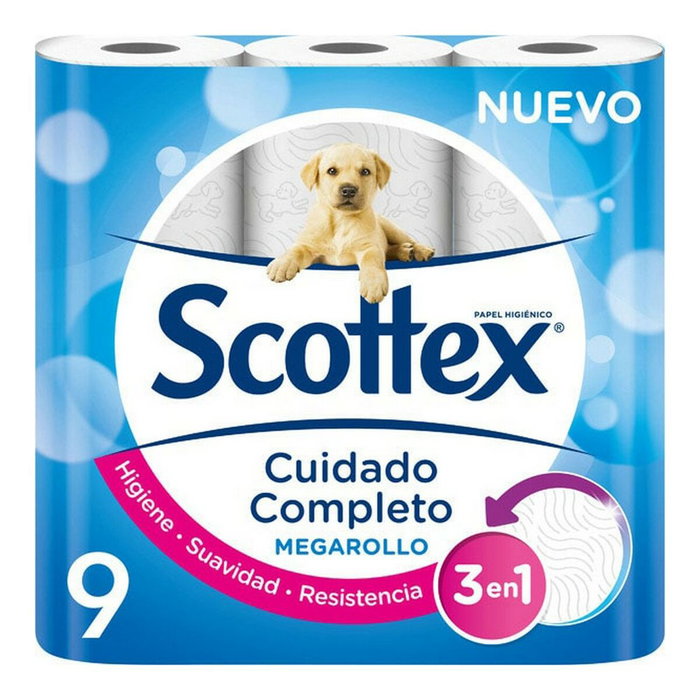 Scottex Megarrollo Papel Higiénico Doble Largo, 2 Capas, 9 Rollos Scottex Megarrollo Papel Higiénico Doble Largo, 2 Capas, 9 Rollos