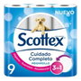 Scottex Megarrollo Papel Higiénico Doble Largo, 2 Capas, 9 Rollos