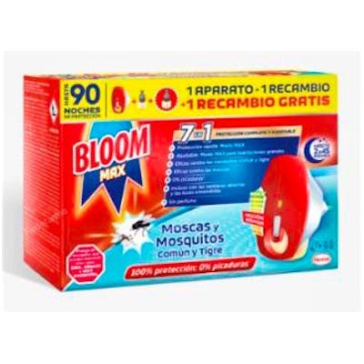 Bloom Max Aparato Difusor Líquido con 2 Recambios para Moscas y Mosquitos