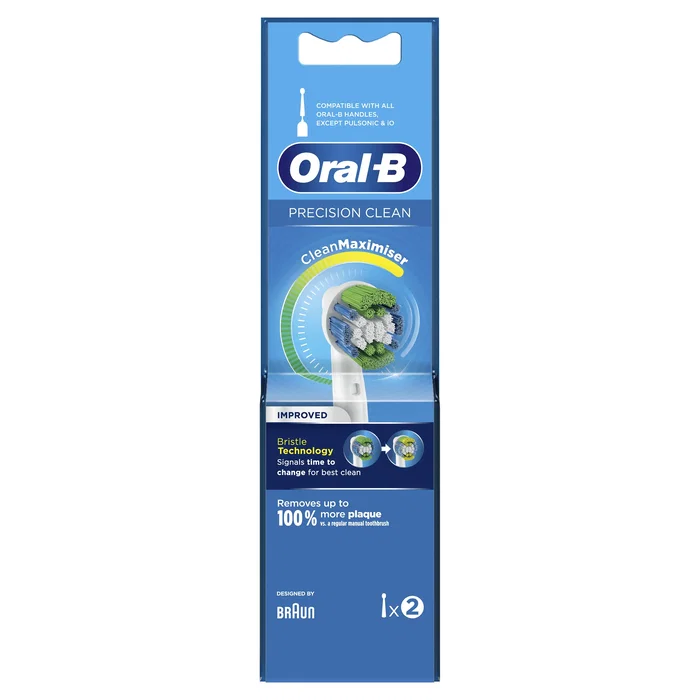 Oral-B Cabezales de Cepillo de Dientes 2 Piezas Precision Clean 80338441, CleanMaximiser, Azul/Verde/Blanco Oral-B Cabezales de Cepillo de Dientes 2 Piezas Precision Clean 80338441, CleanMaximiser, Azul/Verde/Blanco