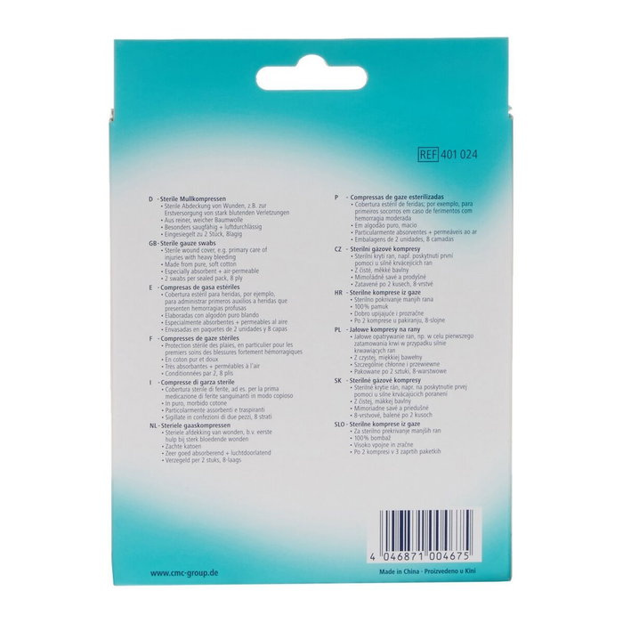 Cosmoplast Gasa esterilizada universal 75x75 mm, caja de 6 unidades