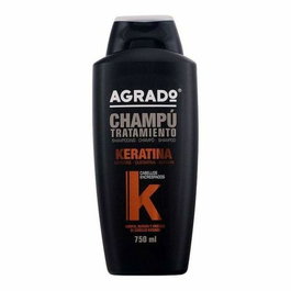 Agrado Champú Profesional Keratina para Reparar y Cuidar el Cabello Dañado, Antifrizz, 750 mL