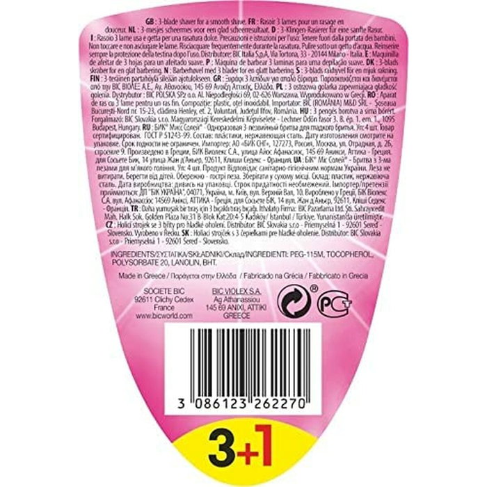 Bic Miss Soleil Maquinilla de Depilación Desechable 3 + 1 uds