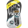 BIC Flex 4 Maquinilla de Afeitar Desechable para Hombre con 4 Hojas Flexibles, Cabezal Pivotante y Banda Lubricante - Paquete de 3+1 Unidades (4 uds en total)