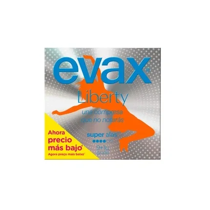 Evax Liberty compresas súper con alas, 10 unidades