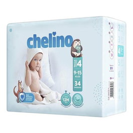Chelino Pañal T4 9-15 kg 34 uds Ergonómico Anti Fugas