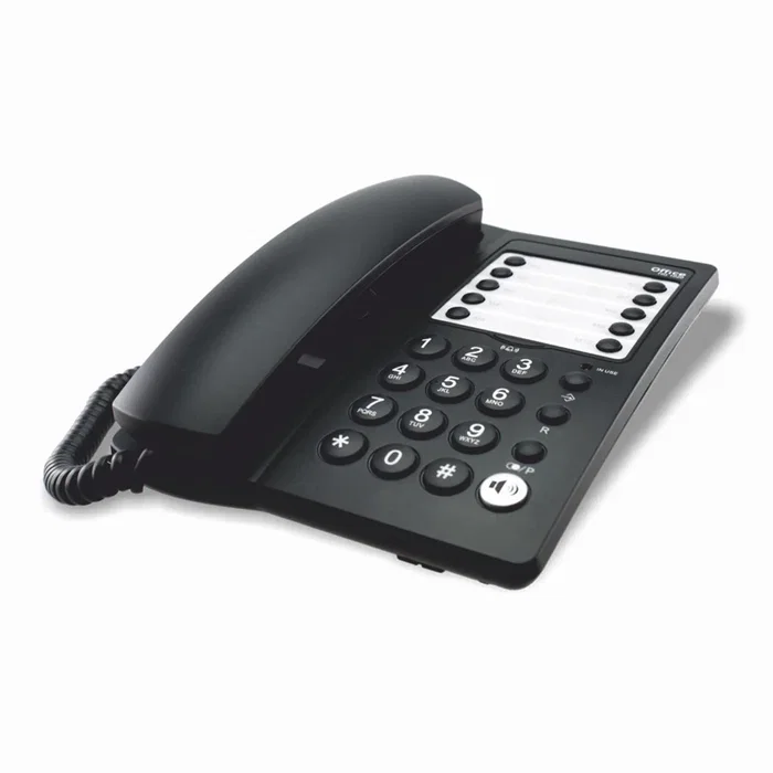 Haeger HG-1020 Teléfono Analógico para Escritorio o Pared con Conexión por Cable, Altavoz, Bloqueo de Llamadas y Remarcado, Color Negro