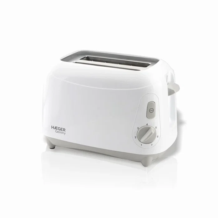 Haeger Geminy 7 Tostadora 2 Rebanadas, 900W, 7 Niveles de Tostado, Bandeja para Migajas Extraíble, Color Blanco Haeger Geminy 7 Tostadora 2 Rebanadas, 900W, 7 Niveles de Tostado, Bandeja para Migajas Extraíble, Color Blanco